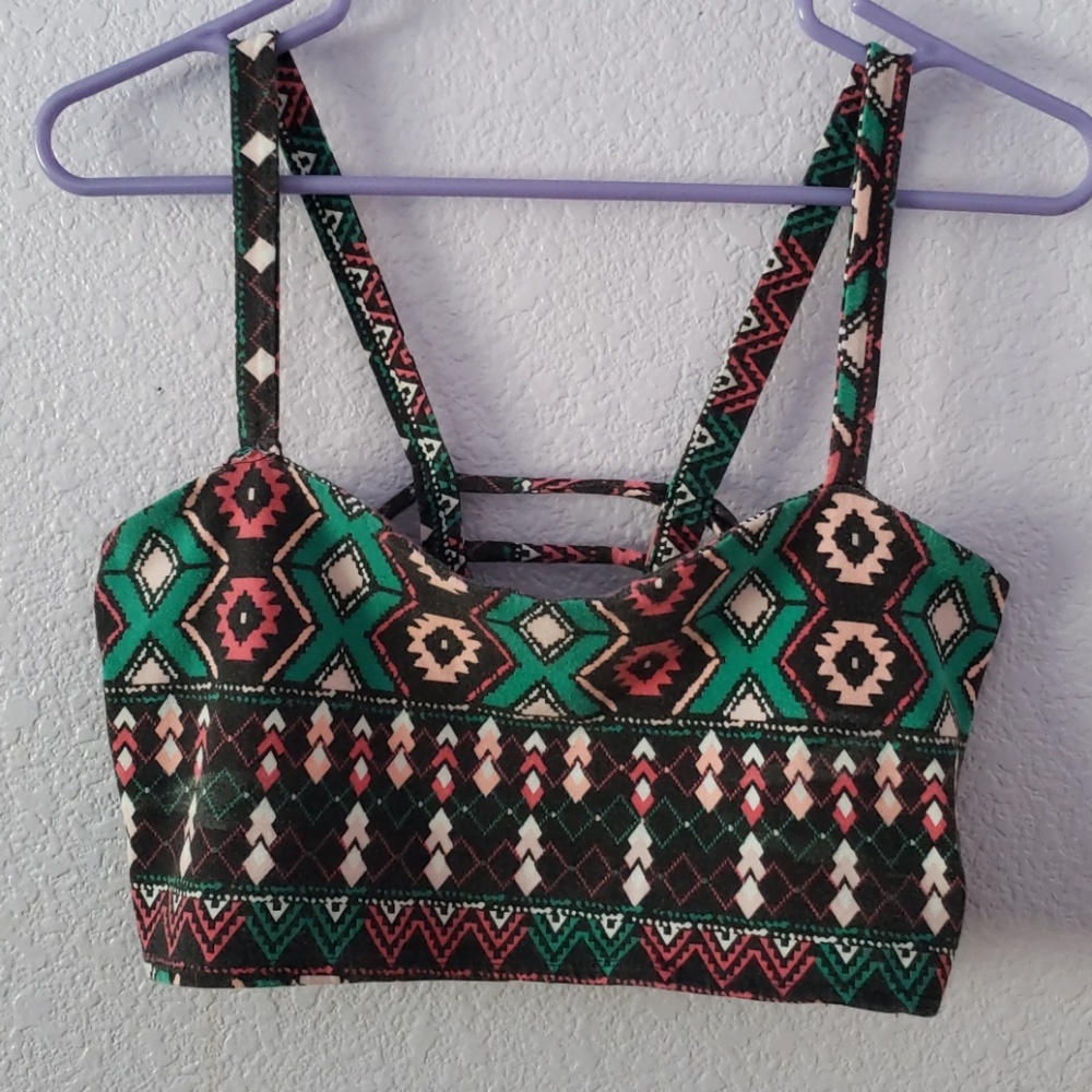 Aztec Print Crop Bandeau